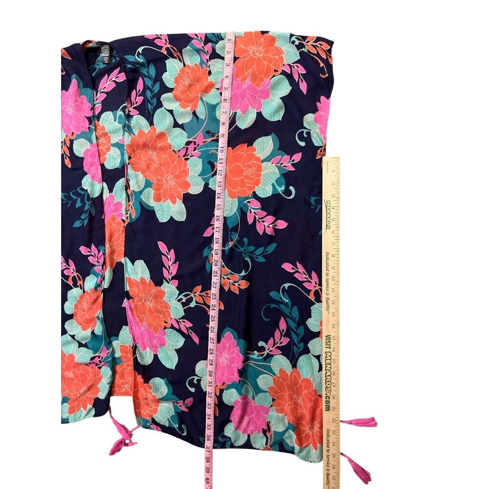Mixit Floral Swim Cover Up One Size Kimono Tassel Beach Used - Picture 9 of 11